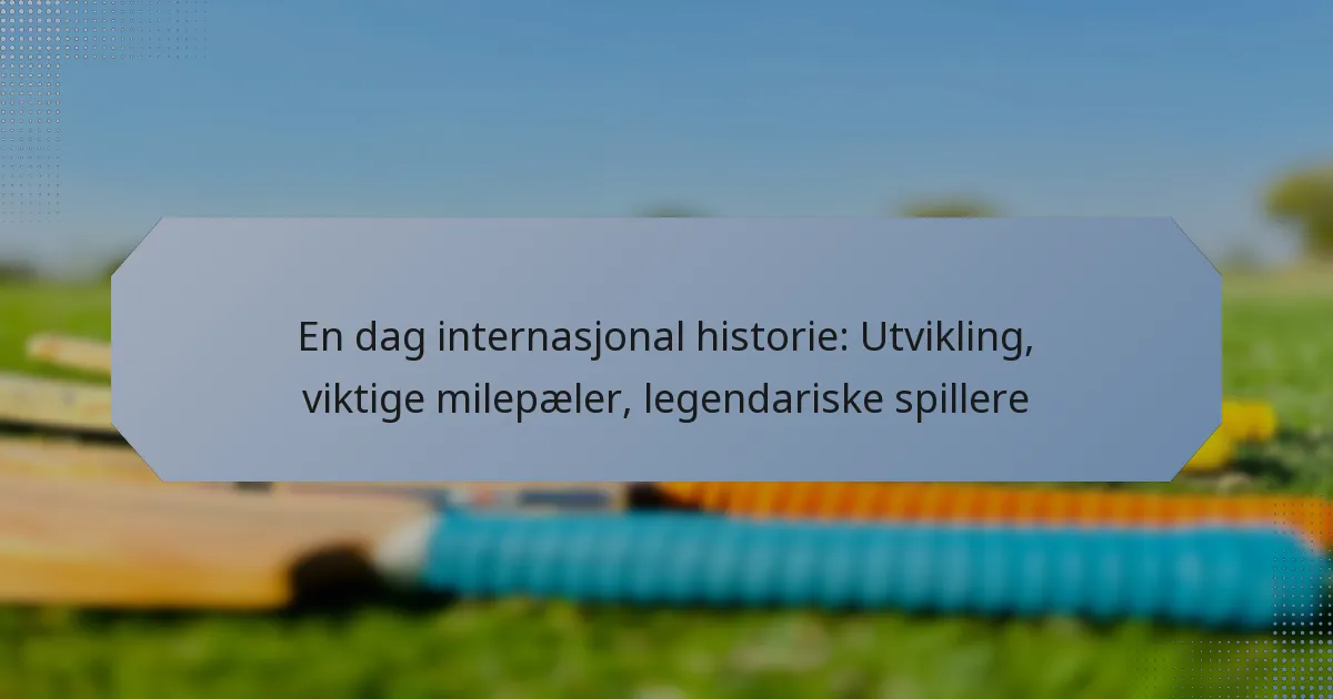 En dag internasjonal historie: Utvikling, viktige milepæler, legendariske spillere