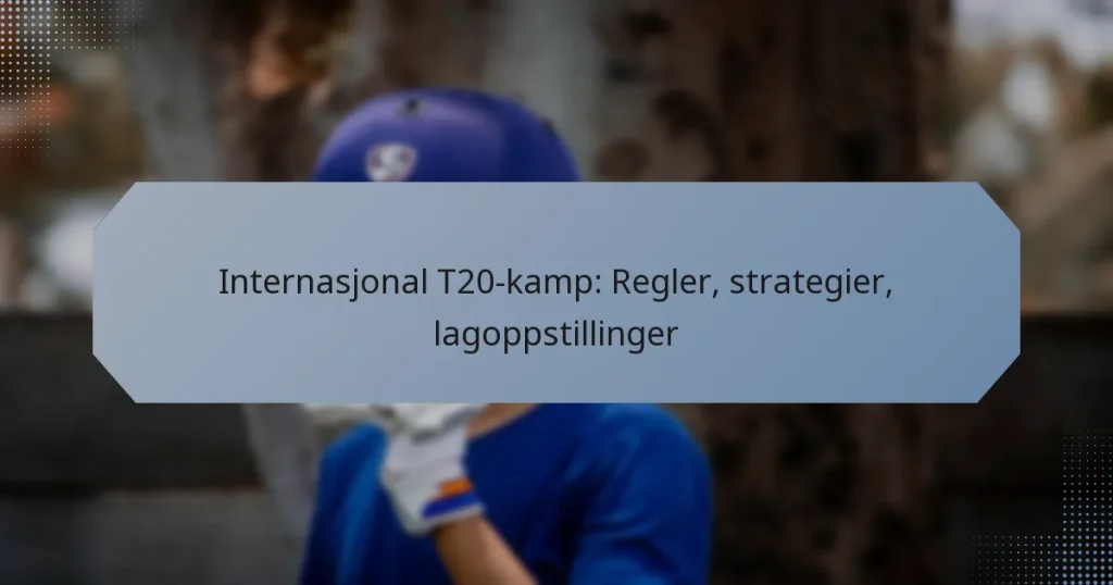 Internasjonal T20-kamp: Regler, strategier, lagoppstillinger