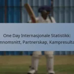 One Day Internasjonale Statistikk: Gjennomsnitt, Partnerskap, Kampresultater