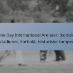 One Day International Arenaer: Ikoniske stadioner, Forhold, Historiske kamper