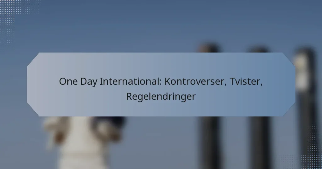 One Day International: Kontroverser, Tvister, Regelendringer