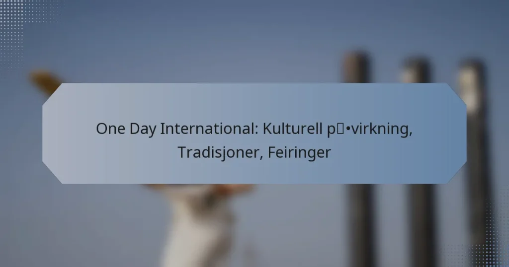 One Day International: Kulturell påvirkning, Tradisjoner, Feiringer