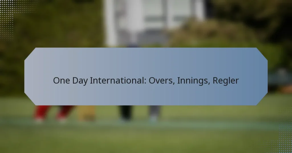 One Day International: Overs, Innings, Regler