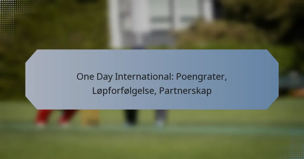 One Day International: Poengrater, Løpforfølgelse, Partnerskap