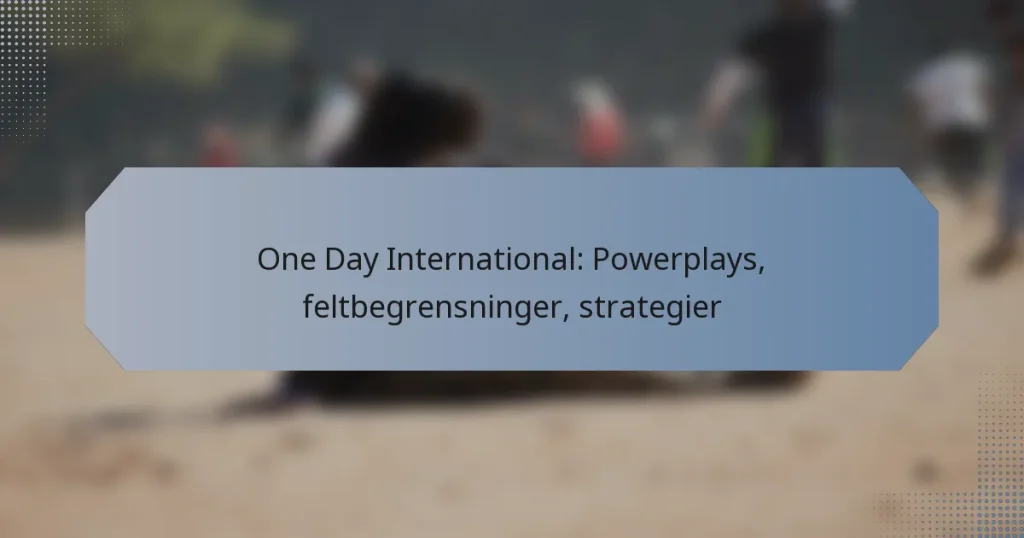 One Day International: Powerplays, feltbegrensninger, strategier