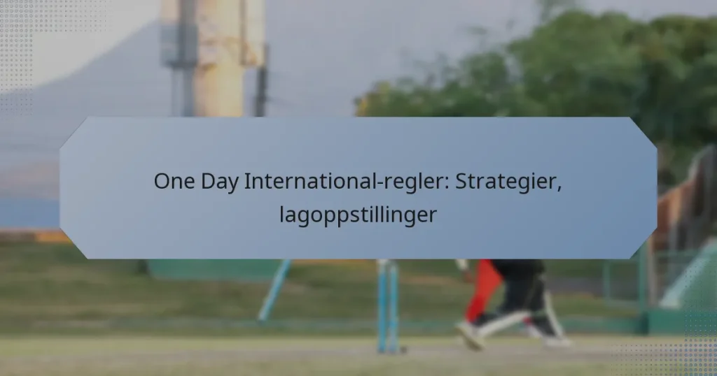 One Day International-regler: Strategier, lagoppstillinger