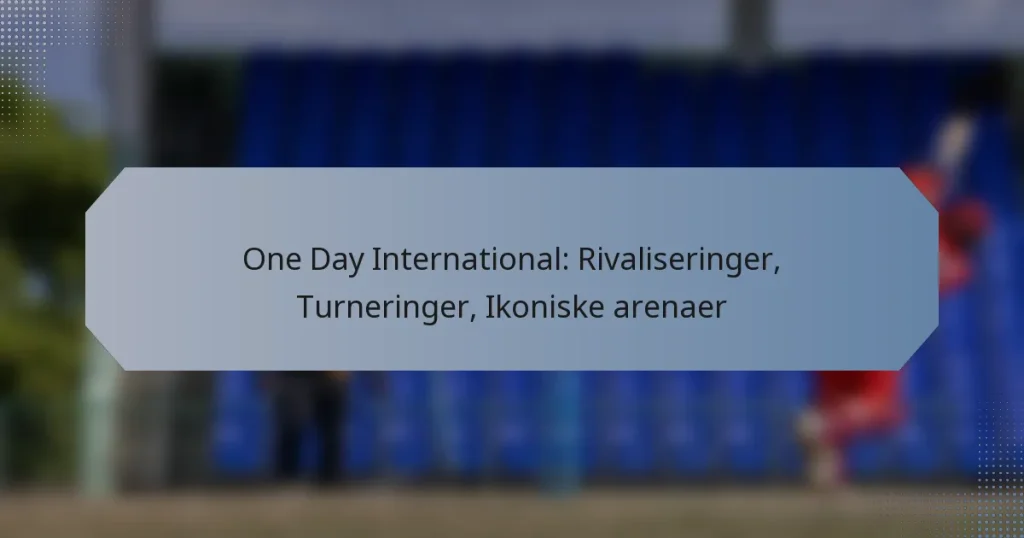 One Day International: Rivaliseringer, Turneringer, Ikoniske arenaer