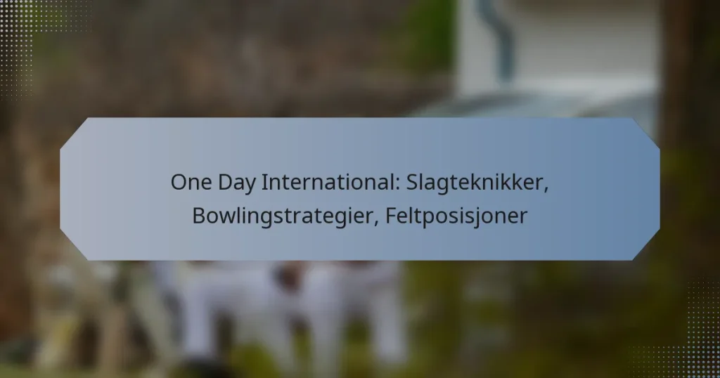 One Day International: Slagteknikker, Bowlingstrategier, Feltposisjoner