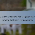 One Day International: Slagteknikker, Bowlingstrategier, Feltposisjoner