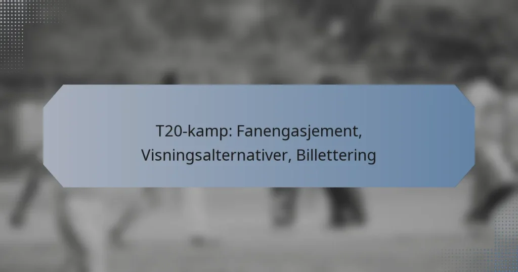 T20-kamp: Fanengasjement, Visningsalternativer, Billettering