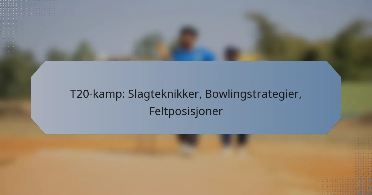 T20-kamp: Slagteknikker, Bowlingstrategier, Feltposisjoner
