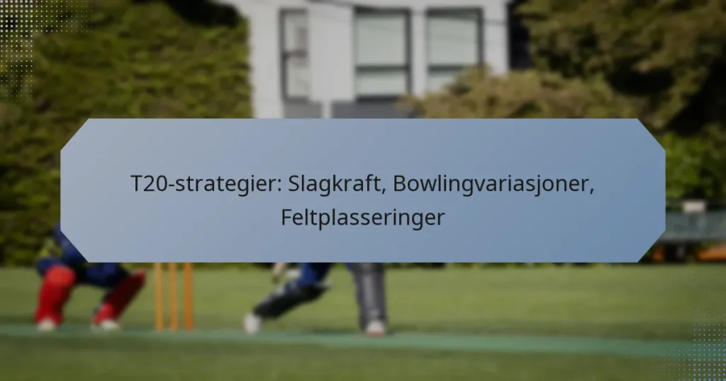 T20-strategier: Slagkraft, Bowlingvariasjoner, Feltplasseringer