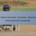 Test Match-formater: Varianter, tilpasninger, internasjonale standarder
