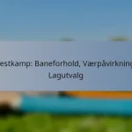 Testkamp: Baneforhold, Værpåvirkning, Lagutvalg