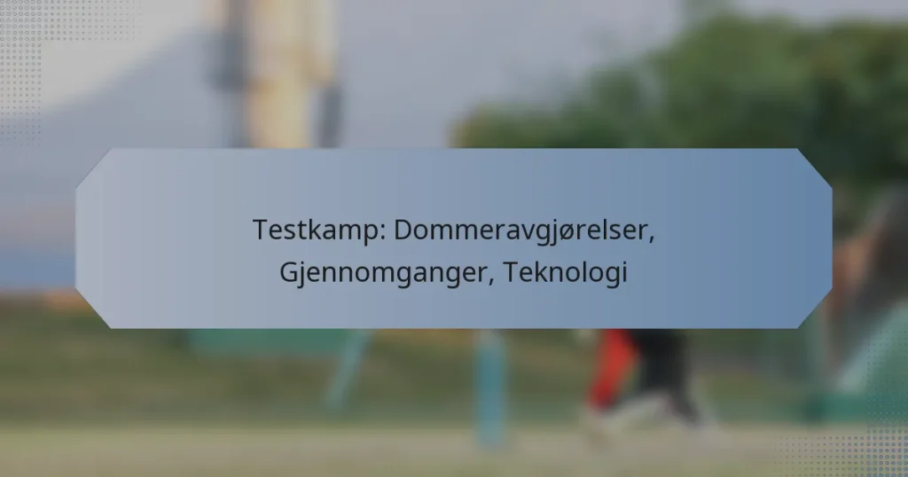 Testkamp: Dommeravgjørelser, Gjennomganger, Teknologi