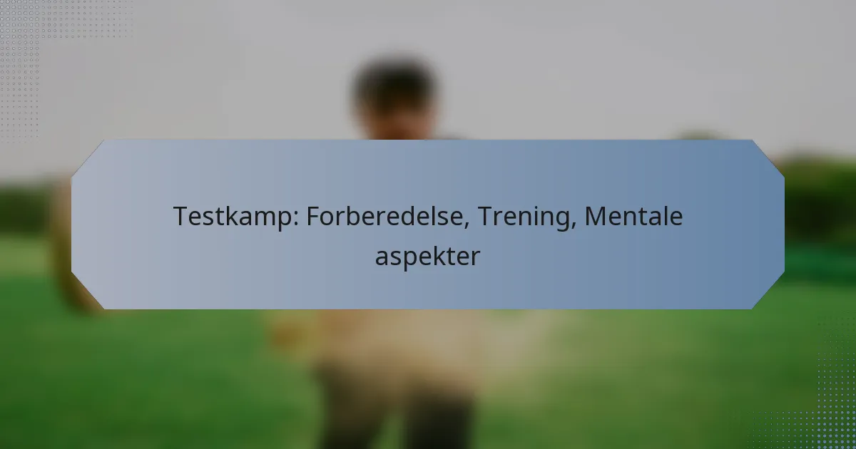 Testkamp: Forberedelse, Trening, Mentale aspekter