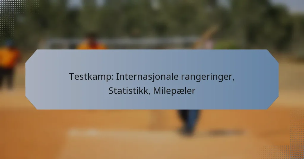 Testkamp: Internasjonale rangeringer, Statistikk, Milepæler
