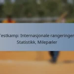 Testkamp: Internasjonale rangeringer, Statistikk, Milepæler