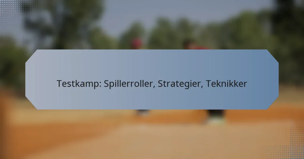 Testkamp: Spillerroller, Strategier, Teknikker
