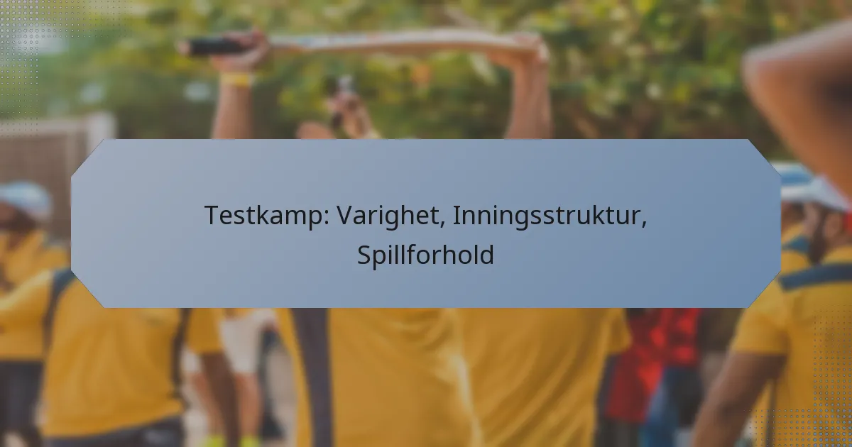 Testkamp: Varighet, Inningsstruktur, Spillforhold