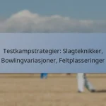 Testkampstrategier: Slagteknikker, Bowlingvariasjoner, Feltplasseringer