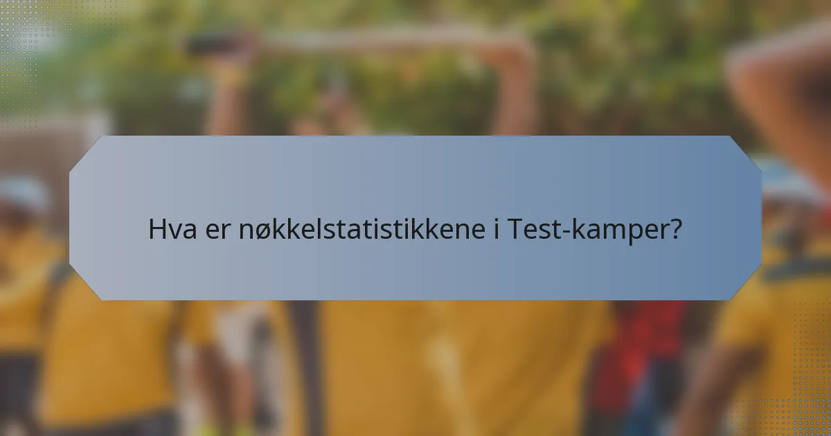 Hva er nøkkelstatistikkene i Test-kamper?
