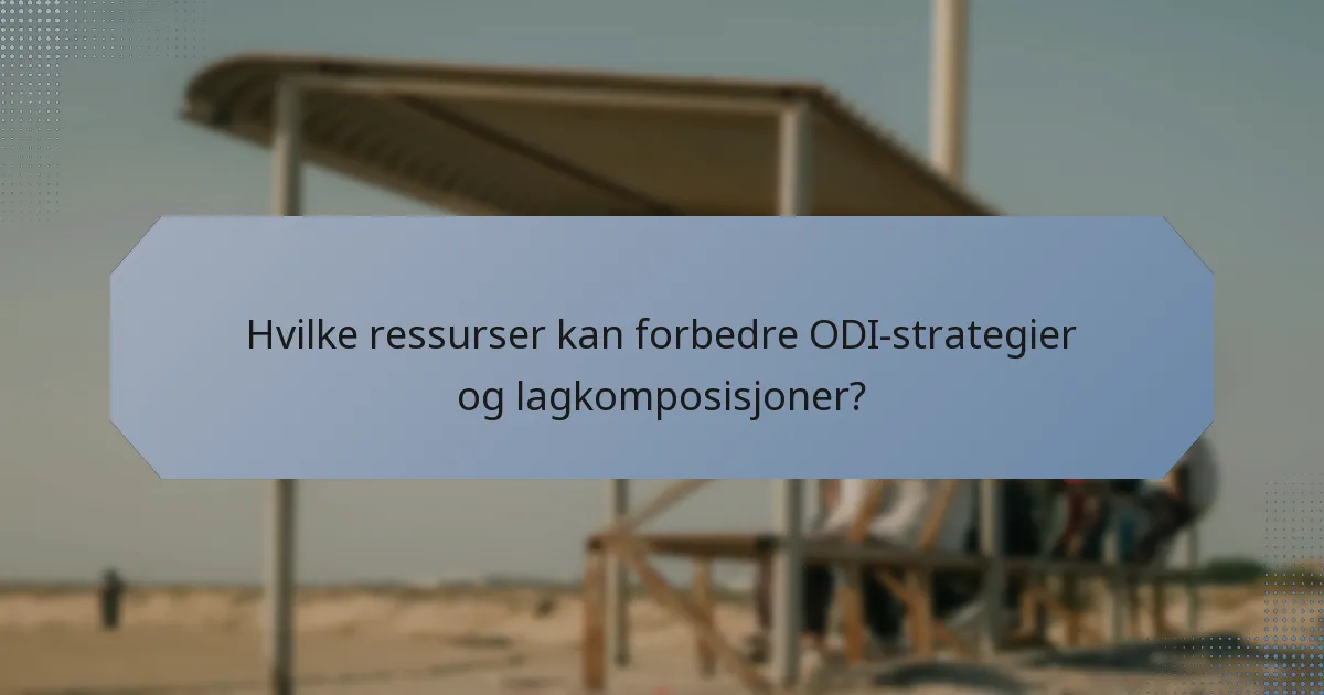 Hvilke ressurser kan forbedre ODI-strategier og lagkomposisjoner?