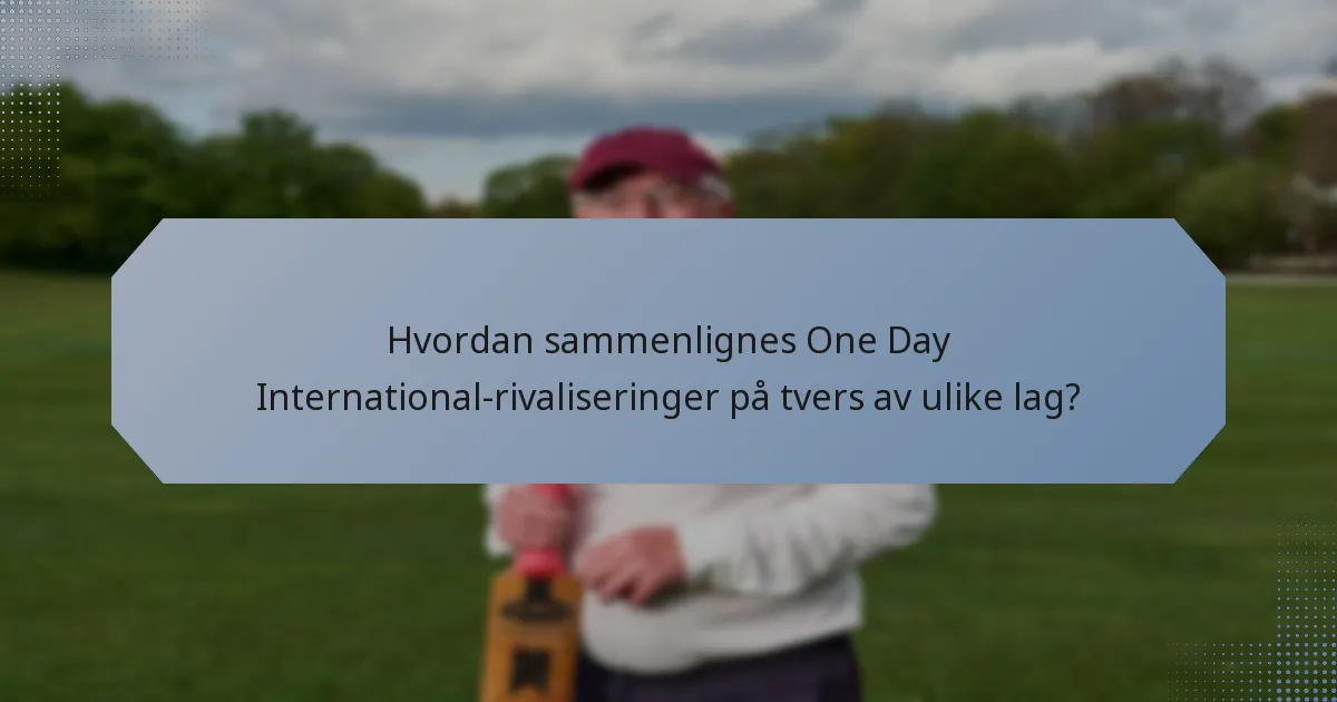 Hvordan sammenlignes One Day International-rivaliseringer på tvers av ulike lag?