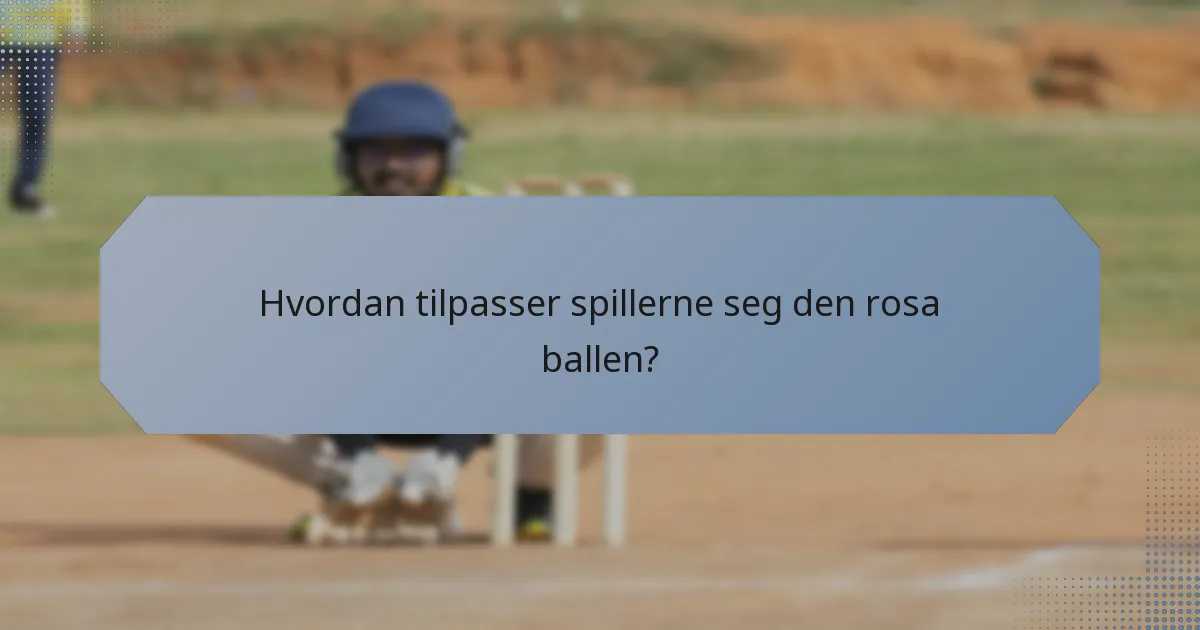 Hvordan tilpasser spillerne seg den rosa ballen?